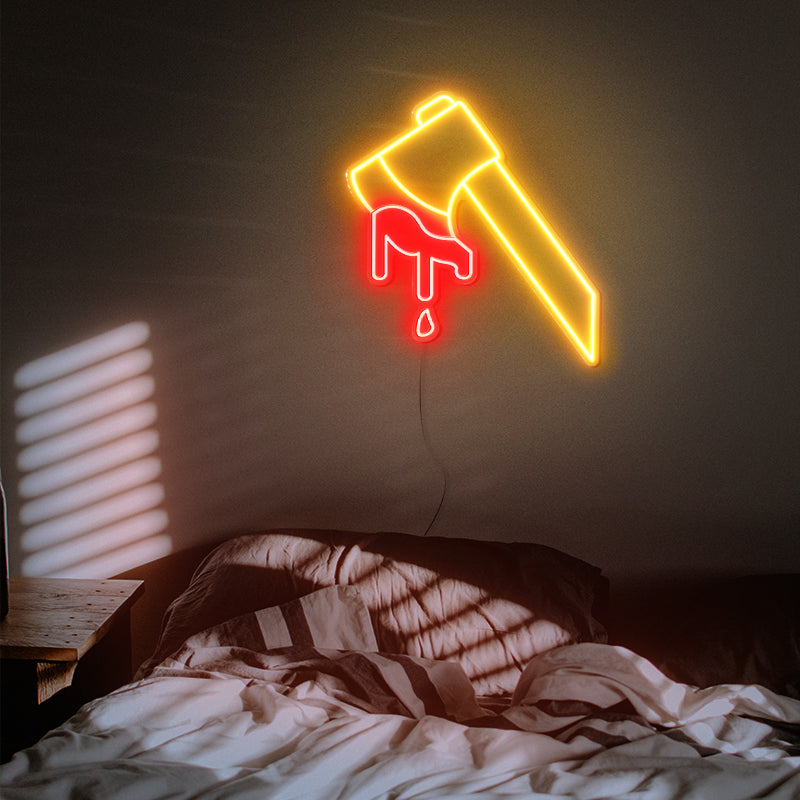 Bloody Ax Halloween Home Decor Neon Sign - ageneon