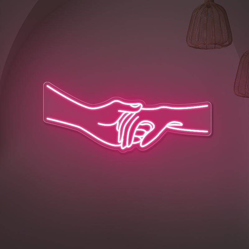 Holding Hands Neon Sign For Wedding - ageneon