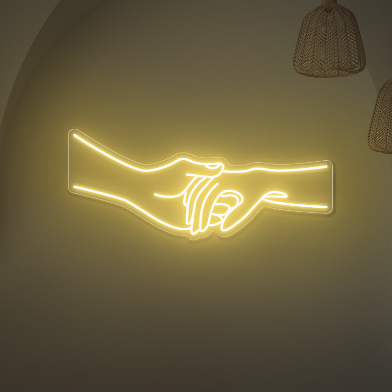 Holding Hands Neon Sign For Wedding - ageneon