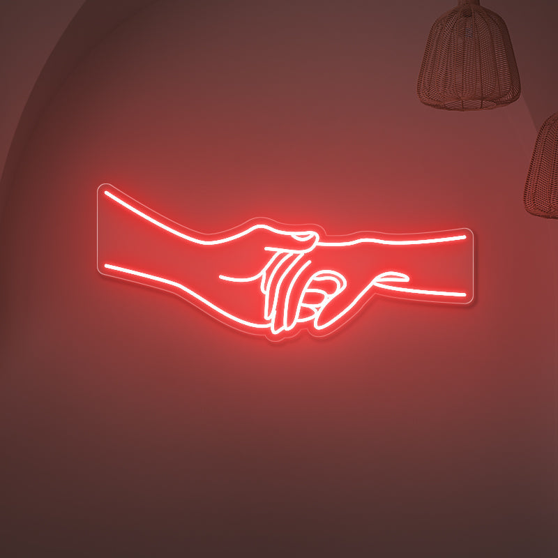 Holding Hands Neon Sign For Wedding - ageneon