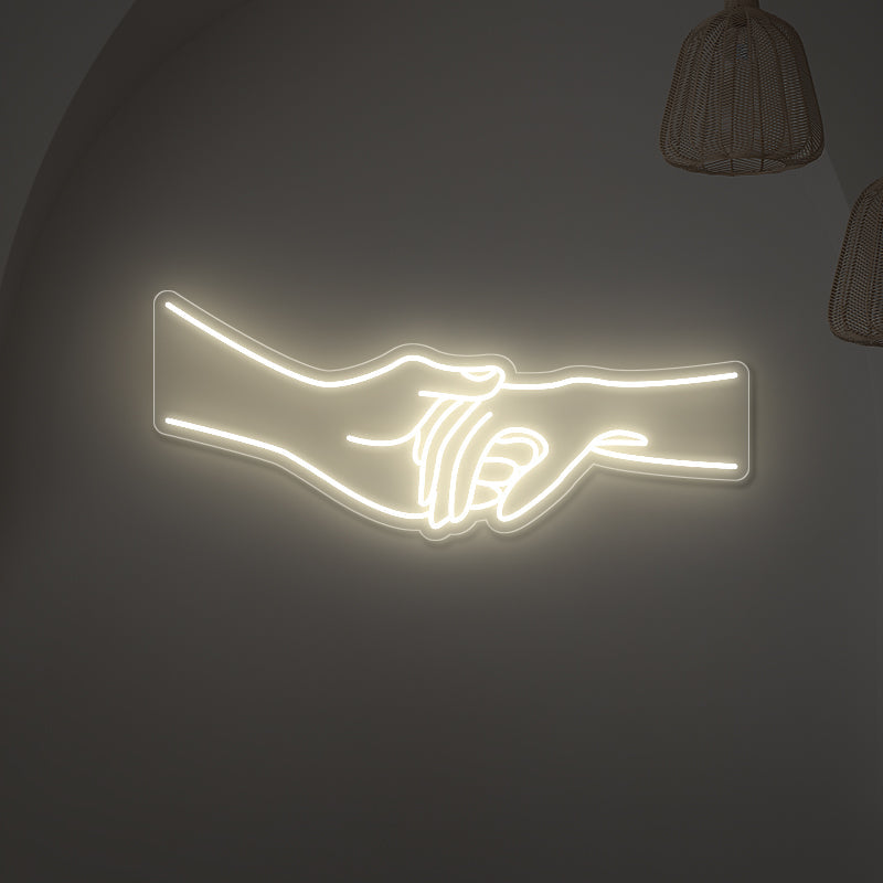 Holding Hands Neon Sign For Wedding - ageneon