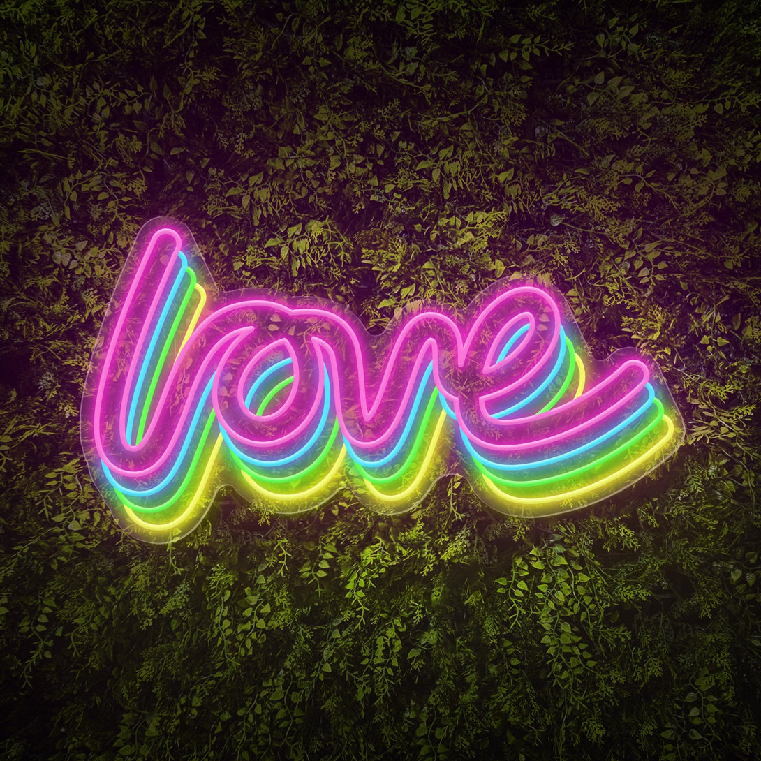 Polychrome "love" Word Neon Sign - ageneon