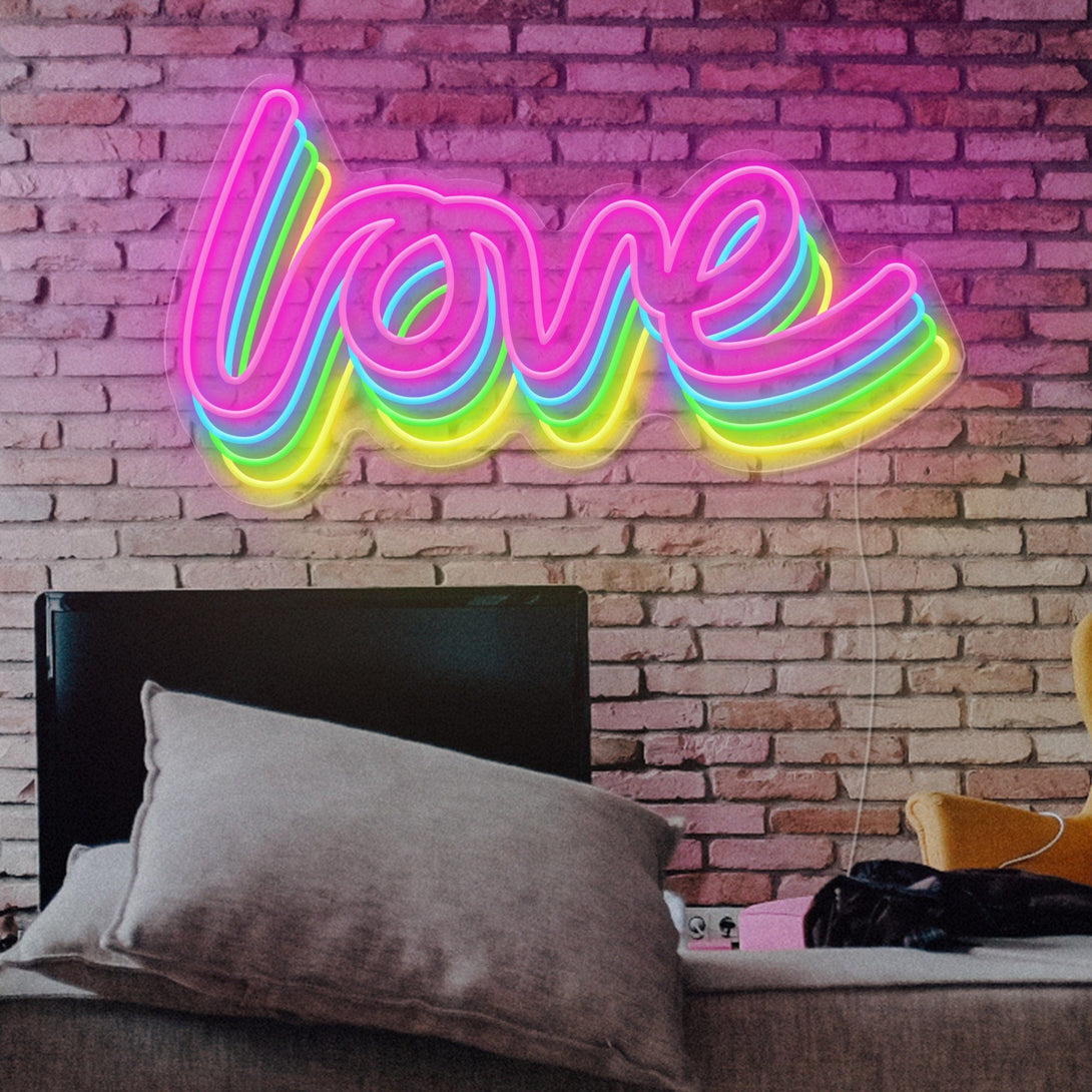 Polychrome "love" Word Neon Sign - ageneon