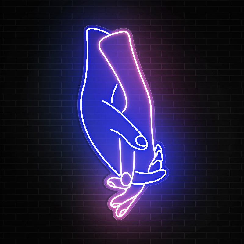 Lovers Holding Hands Neon Sign - ageneon