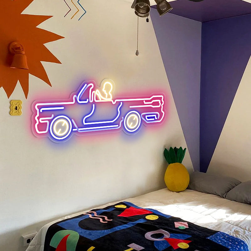 Men Driving Car Neon Sign For Garage - ageneon