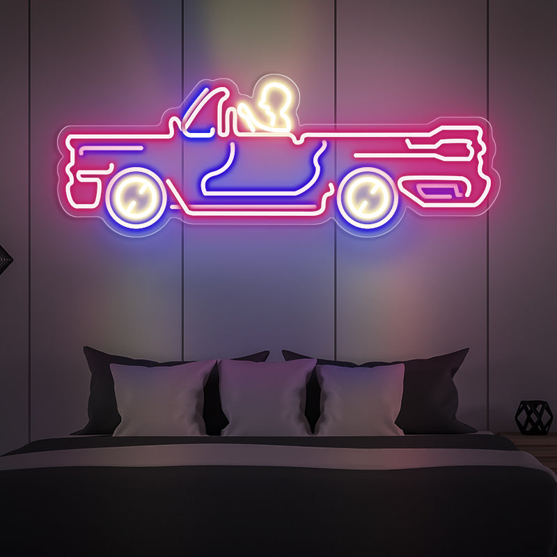 Men Driving Car Neon Sign For Garage - ageneon