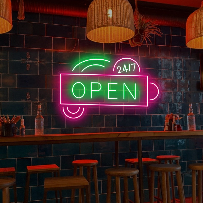 Open 24/7 Neon Open Signs For Stores - ageneon