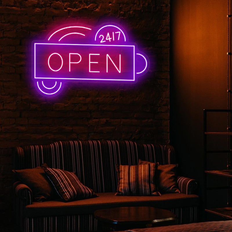 Open 24/7 Neon Open Signs For Stores - ageneon