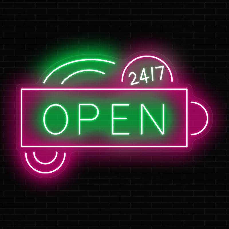 Open 24/7 Neon Open Signs For Stores - ageneon