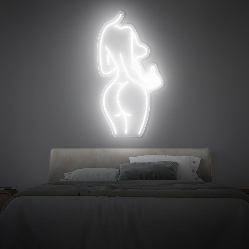 Woman Body Shape With Middle Finger Neon Sign - ageneon