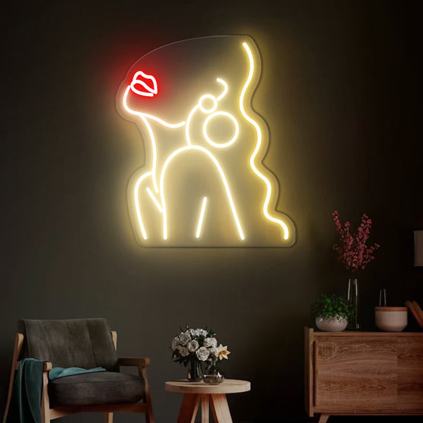 Women Shape Neon Sign For Bedroom - ageneon