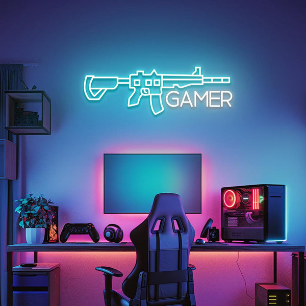 Gamer Gun LED Neon Sign